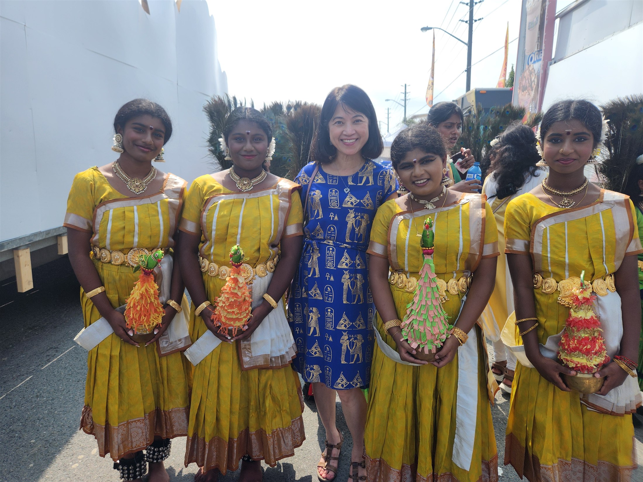 Joanna Yu with community members